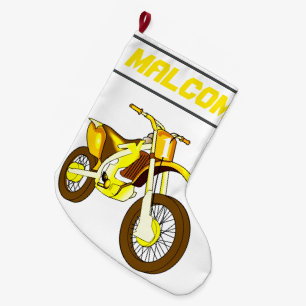 Grande Chaussette De Noël NOM et âge ou numéro Moto-cycliste Dirt