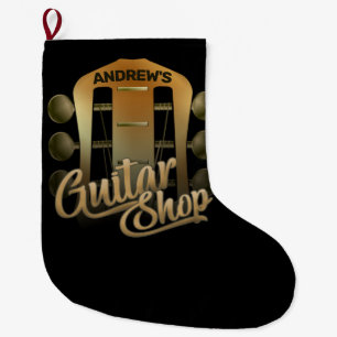 Grande Chaussette De Noël NOM personnalisé Rock Music Guitare Shop Musicien