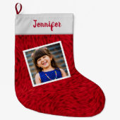Grande Chaussette De Noël Nom photo personnalisé (Devant)