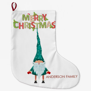 Grande Chaussette De Noël Nordic Gnome Joyeux Noël