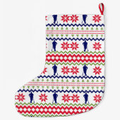 Grande Chaussette De Noël Nordic Style Baseball Player Pattern Christmas (Dos)