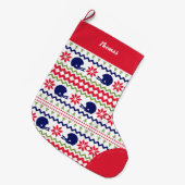 Grande Chaussette De Noël Nordic Style Football Helmut Pattern Christmas (Devant (Accrochage))