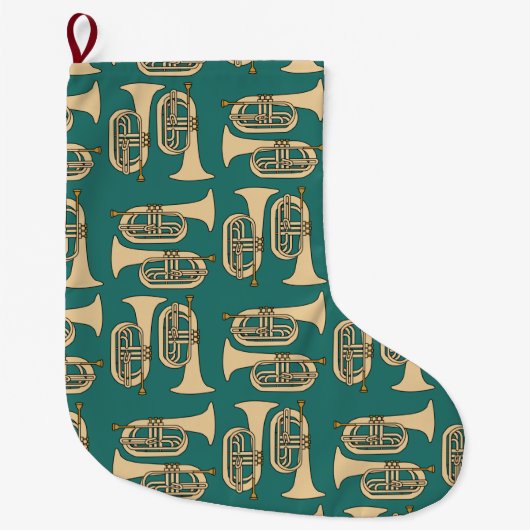 Grande Chaussette De Noël *Notes de musique Baritone Marching (Devant)