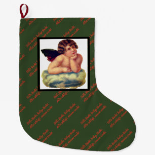 Grande Chaussette De Noël NUIT SILENCIEUSE EN ALLEMAND avec le bas de Noël