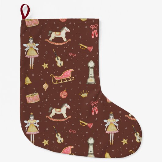 Grande Chaussette De Noël Nutcracker Ballerina cadeaux de Noël (Devant)