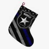 Grande Chaussette De Noël Officier de police Shérif Cop Flag (Devant (Accrochage))