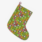 Grande Chaussette De Noël Oiseaux motif (Devant (Accrochage))
