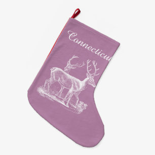 Grande Chaussette De Noël Opéra russe personnalisé Mauve Reindeer Noël