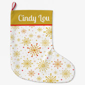 Grande Chaussette De Noël Or moderne rétro atomique du milieu du siècle (Devant)