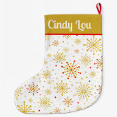 Grande Chaussette De Noël Or moderne rétro atomique du milieu du siècle (Dos)