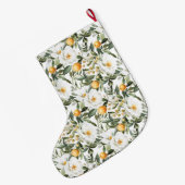 Grande Chaussette De Noël Oranges florales romantiques Sicile Italienne (Dos (Accrochage))