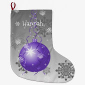 Grande Chaussette De Noël Ornement de Noël mauve fantaisie (Devant)