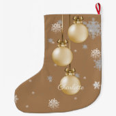 Grande Chaussette De Noël Ornements de Noël Or Stocker (Dos)