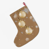 Grande Chaussette De Noël Ornements de Noël Or Stocker (Dos (Accrochage))