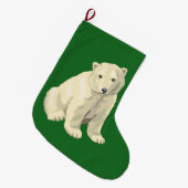 Grande Chaussette De Noël Ours blanc (Devant (Accrochage))