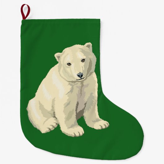 Grande Chaussette De Noël Ours blanc (Devant)