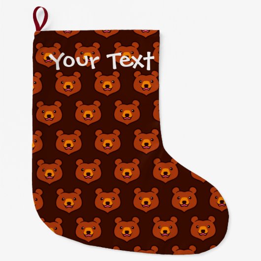 Grande Chaussette De Noël Ours Brown mignon (Devant)