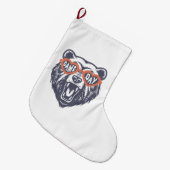 Grande Chaussette De Noël Ours Jour Jeu (Devant (Accrochage))