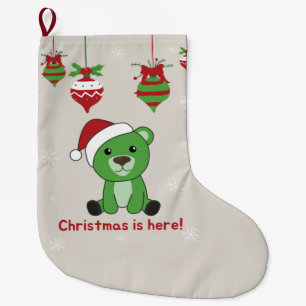 Grande Chaussette De Noël Ours Joyeux Noël Animaux d'hiver Ours Gros Ch