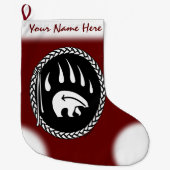 Grande Chaussette De Noël Ours Noël Stocker Lavette Ours Amérindien Stocker (Devant)