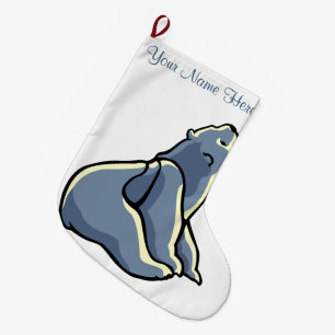 Grande Chaussette De Noël Ours Noël Stocker personnalisé Ours Cub Stocker