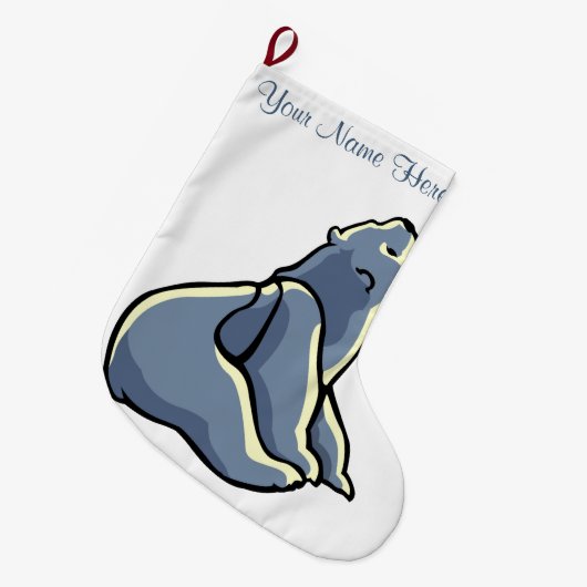 Grande Chaussette De Noël Ours Noël Stocker personnalisé Ours Cub Stocker (Devant (Accrochage))