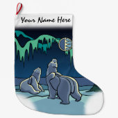 Grande Chaussette De Noël Ours Noël Stocker personnalisé Ours Cub Stocker (Devant)