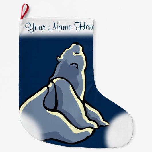 Grande Chaussette De Noël Ours Noël Stocker personnalisé Ours Cub Stocker (Devant)