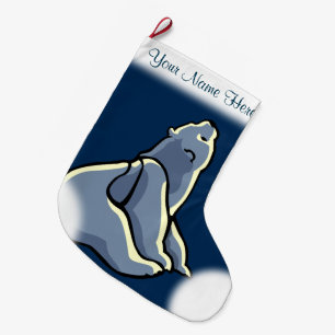 Grande Chaussette De Noël Ours Noël Stocker personnalisé Ours Cub Stocker