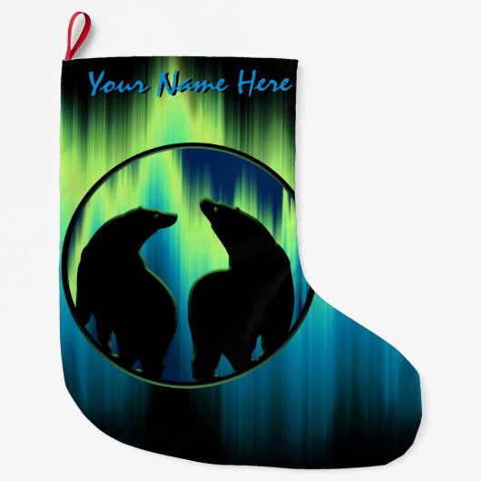 Grande Chaussette De Noël Ours Noël Stocker personnalisé Ours Stocker (Devant)