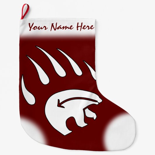 Grande Chaussette De Noël Ours Noël Stocker Tribal Bear Claw Stocker (Devant)