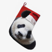 Grande Chaussette De Noël Ours panda du père noël (Devant (Accrochage))