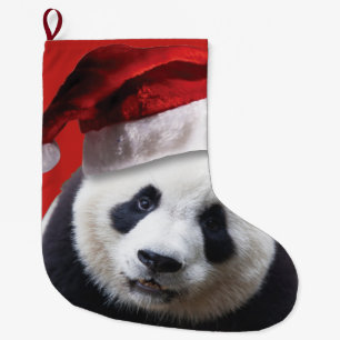 Grande Chaussette De Noël Ours panda le père noël
