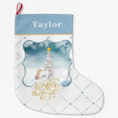 Grande Chaussette De Noël Ours polaire et manchot de Noël Stocker (Devant)