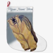 Grande Chaussette De Noël Ours polaire Prise en charge de Noël Prise en char (Devant)