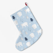 Grande Chaussette De Noël Ours polaires mignons (Dos (Accrochage))