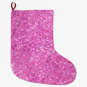 Grande Chaussette De Noël Paillettes roses scintillantes