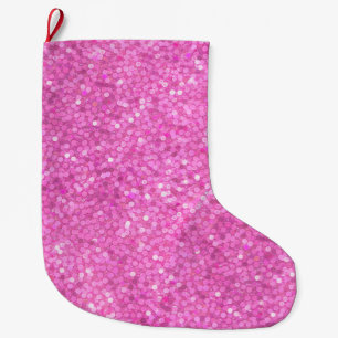 Grande Chaussette De Noël Paillettes roses scintillantes