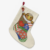 Grande Chaussette De Noël Pain d'épice Garçon Stocking (Devant (Accrochage))