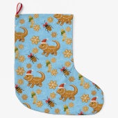 Grande Chaussette De Noël Pain d'épices Dragon de Noël (Devant)