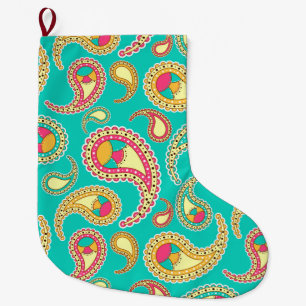 Grande Chaussette De Noël Paisley