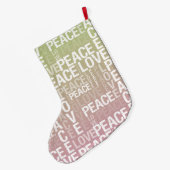 Grande Chaussette De Noël Paix et amour (Dos (Accrochage))