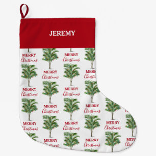 Grande Chaussette De Noël Palmier Tropical Noël Arbre de Noël
