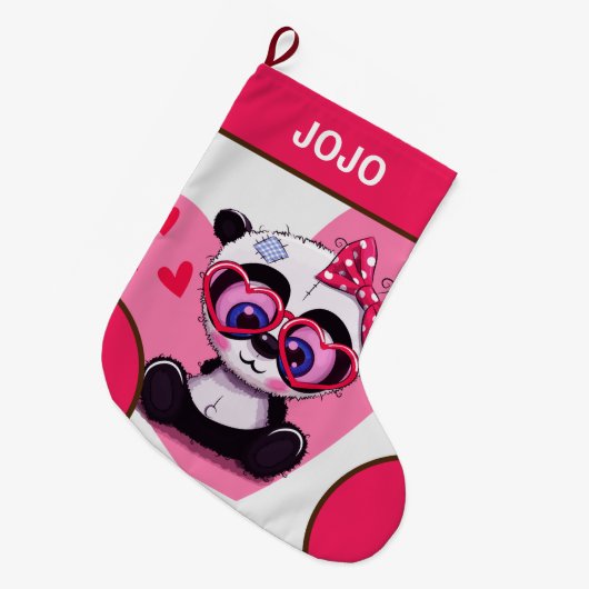 Grande Chaussette De Noël panda (Devant (Accrochage))
