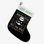 Grande Chaussette De Noël Panda Namaste Tout Au Long De Noël Vilain (Devant (Accrochage))
