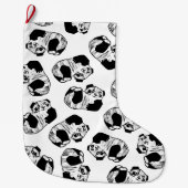 Grande Chaussette De Noël Panda Play Christmas Stocker double face (Devant)