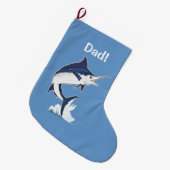Grande Chaussette De Noël Papa : Marlin bleu atlantique (Devant (Accrochage))