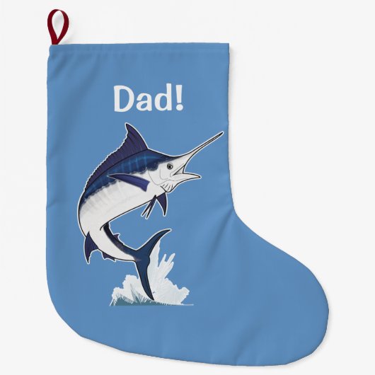 Grande Chaussette De Noël Papa : Marlin bleu atlantique (Devant)