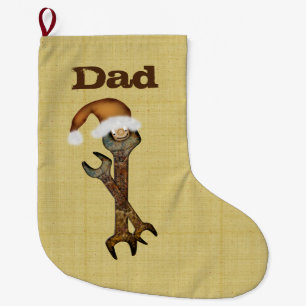 Grande Chaussette De Noël Papa Wrenches Noël Stocker