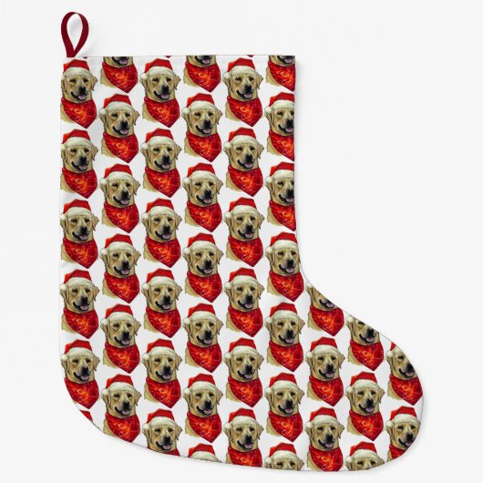 Grande Chaussette De Noël Papier à enveloppement pour chien du Labrador de N (Devant)